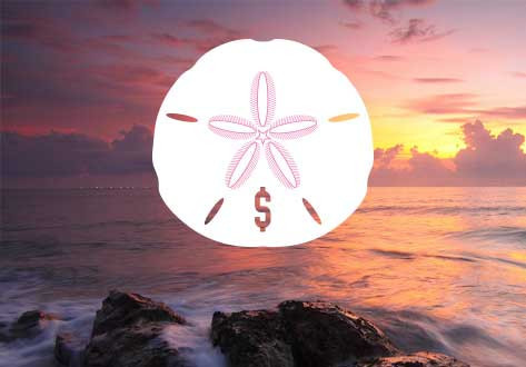 beach with sand dollars logo